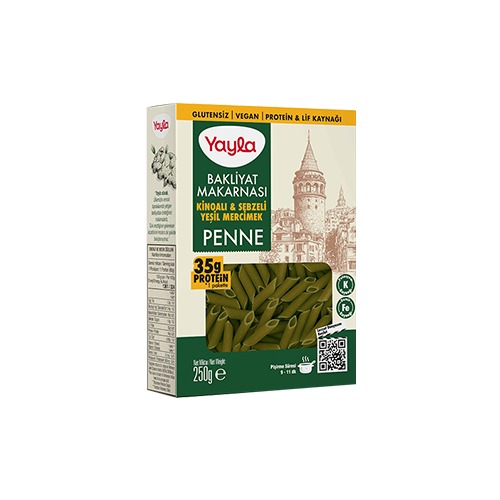 Yayla Glutensiz Kinoa ve Y.Mercimek Kalem Makarna250 Gr