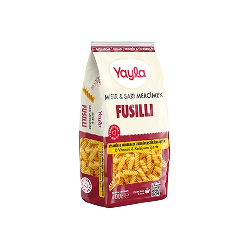 Yayla Mısır ve S.mercimekli Burgu Makarna 400 gr