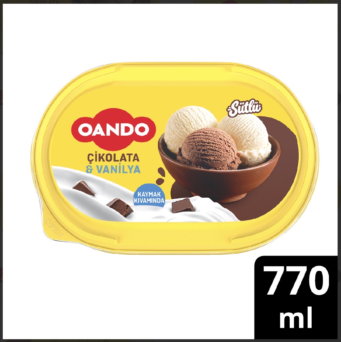Oando Imp. Tub Choco Van. 770 Ml